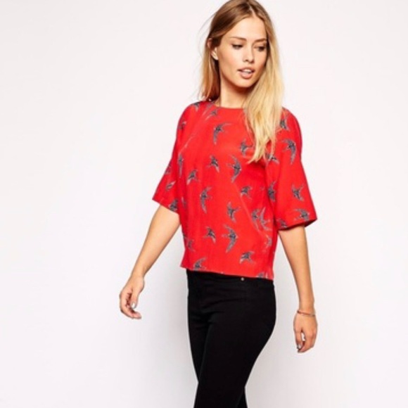 ASOS blouse with bird print - Picture 1 of 4
